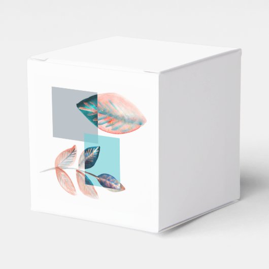 Cyan Red Leaf Geschenkschachtel (Vorderseite)