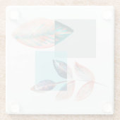 Cyan Red Leaf Glasuntersetzer (Rückseite)