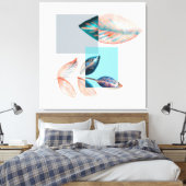 Cyan Red Leaf Leinwanddruck (Insitu (Schlafzimmer))