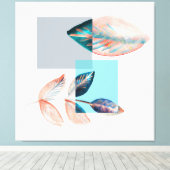 Cyan Red Leaf Leinwanddruck (Insitu (Holzboden))