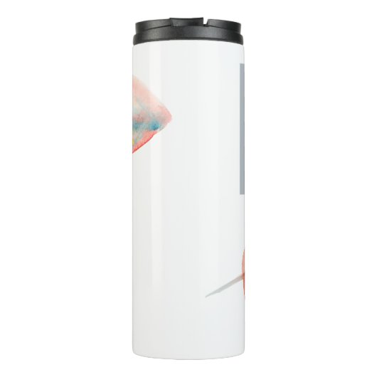 Cyan Red Leaf Thermosbecher (Rückseite)