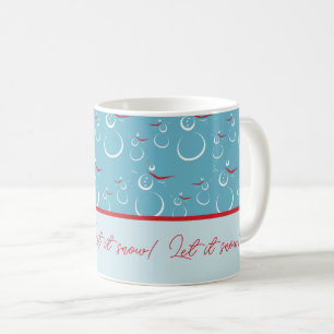 Cyan Red Let It Snow Niedlich Snowman Family Patte Kaffeetasse