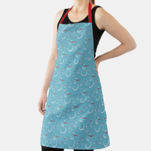 Cyan Red Niedlich Snowman Family Pattern Schürze