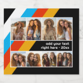 Cyan Retro Strip - 8 Fotomaterial Bierflaschenetikett (Einzelnes Label)