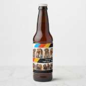 Cyan Retro Strip - 8 Fotomaterial Bierflaschenetikett (Vorderseite)