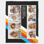 Cyan Retro Strip - 8 Fotomaterial Fleecedecke (Vorderseite)