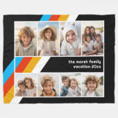 Cyan Retro Strip - 8 Fotomaterial Fleecedecke (Vorderseite (Horizontal))