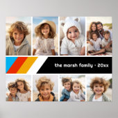 Cyan Retro Strip - 8 Fotomaterial Poster (Vorne)