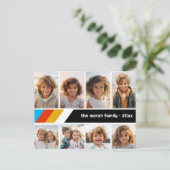 Cyan Retro Strip - 8 Fotomaterial Postkarte (Stehend Vorderseite)