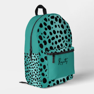 Cyan Safari Print Bedruckter Rucksack