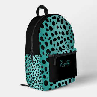 Cyan Safari Print Bedruckter Rucksack