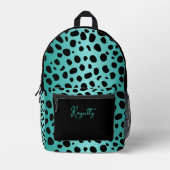 Cyan Safari Print Bedruckter Rucksack (Vorderseite)