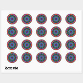Cyan & Sapphire Kaleidoscope Mandala Stickers (Blatt)