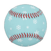 Cyan-Schneemuster-Feiertag Baseball (Rückseite)