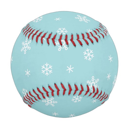 Cyan-Schneemuster-Feiertag Baseball (Vorderseite)