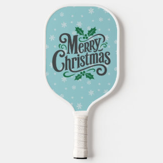 Cyan-Schneemuster-Feiertag Pickleball Schläger