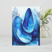 Cyan Seashell Whirl Dankeskarte (Stehend Vorderseite)