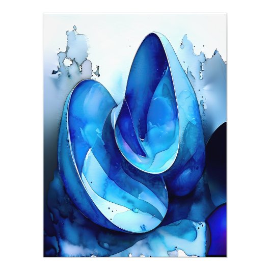 Cyan Seashell Whirl Fotodruck (Vorne)