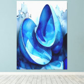 Cyan Seashell Whirl Leinwanddruck (Insitu (Holzboden))