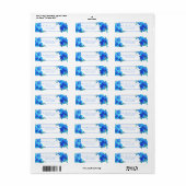 Cyan Sky Blue Botanical Orchid Return Address (Vorne)