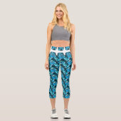 Cyan Sky Blue Capri Leggings (Vorderseite)