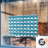 Cyan Sky Blue Fensteraufkleber (Café-Fenster)