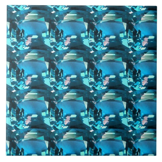 Cyan Sky Blue Fliese (Vorderseite)