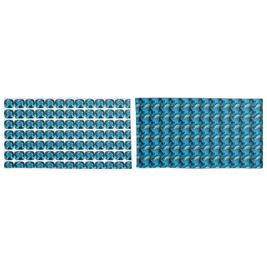 Cyan Sky Blue Kissenbezug (Rückseite-Set)