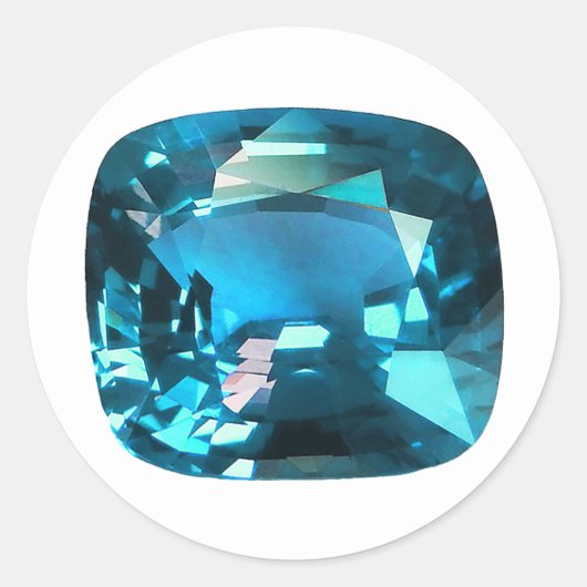 Cyan Sky Blue Runder Aufkleber (Vorderseite)