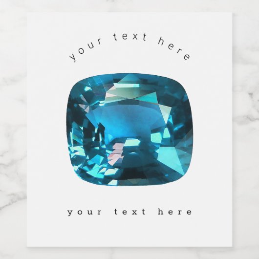 Cyan Sky Blue Weinetikett (Einzelnes Label)