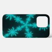 Cyan Snowflake Fraktal Case-Mate iPhone Hülle (Rückseite (Horizontal))