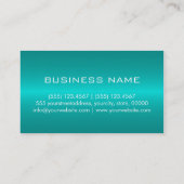 Cyan Stainless Steel Metal Monogram Visitenkarte (Rückseite)