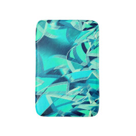 Cyan Tracks mit Drizzles auf aquamarinem Hintergru Badematte