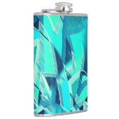 Cyan Tracks mit Drizzles auf aquamarinem Hintergru Flachmann (Rechts)