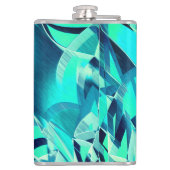 Cyan Tracks mit Drizzles auf aquamarinem Hintergru Flachmann (Rückseite)