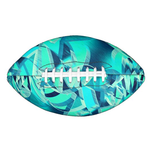 Cyan Tracks mit Drizzles auf aquamarinem Hintergru Football (Vorderseite)