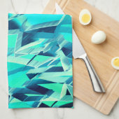 Cyan Tracks mit Drizzles auf aquamarinem Hintergru Geschirrtuch (Viertel Falte)