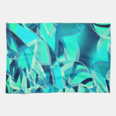 Cyan Tracks mit Drizzles auf aquamarinem Hintergru Geschirrtuch (Horizontal)