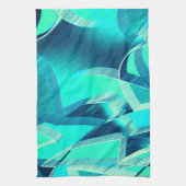 Cyan Tracks mit Drizzles auf aquamarinem Hintergru Geschirrtuch (Vertikal)