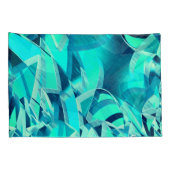 Cyan Tracks mit Drizzles auf aquamarinem Hintergru Kissenbezug (Rückseite-Rechts)