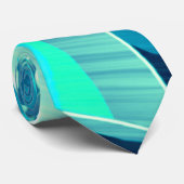Cyan Tracks mit Drizzles auf aquamarinem Hintergru Krawatte (Gerollt)