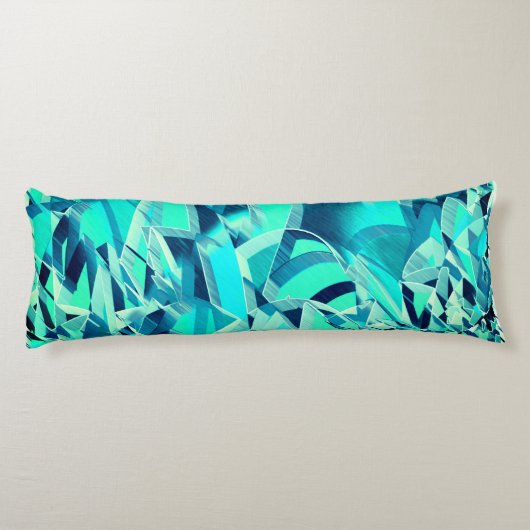 Cyan Tracks mit Drizzles auf aquamarinem Hintergru Seitenschläferkissen (Rückseite)