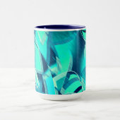 Cyan Tracks mit Drizzles auf aquamarinem Hintergru Tasse (Zentrum)