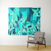 Cyan Tracks mit Drizzles auf aquamarinem Hintergru Wandteppich (Beispiel (Horizontal))