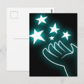 Cyan Twinkle Hand Postkarte (Vorne/Hinten)