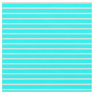 Cyan und Beige Lines Stoff