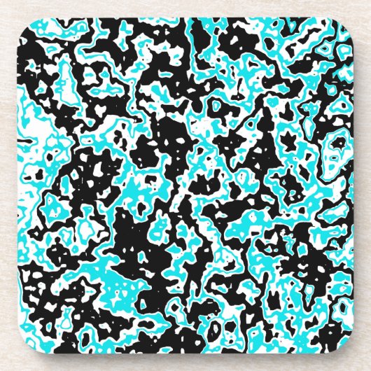Cyan- und Black-Wirbel Getränkeuntersetzer (Vorderseite)