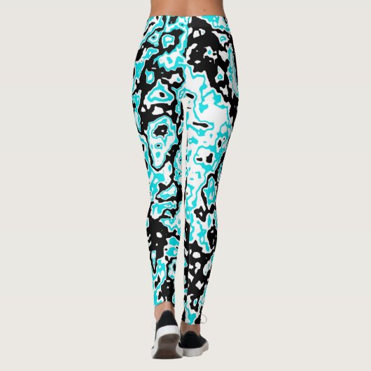 Cyan- und Black-Wirbel Leggings (Rückseite)