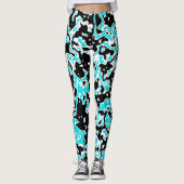 Cyan- und Black-Wirbel Leggings (Vorderseite)