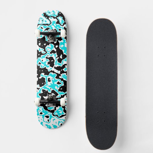 Cyan- und Black-Wirbel Skateboard (Vorderseite)